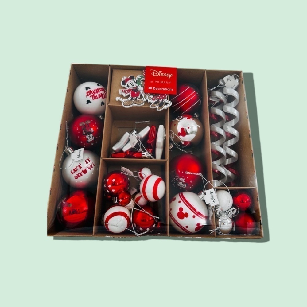 COPY - Disney Mickey & Minnie Mouse 30 Piece Shatterproof Christmas Ornaments